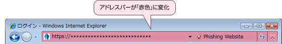 アドレスバーが「赤色」に変化