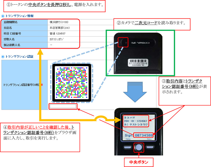 トランザクション認証の操作方法