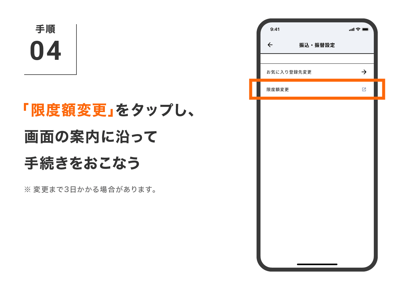 「限度額変更」