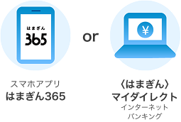 スマホアプリ はまぎん365 or 〈はまぎん〉マイダイレクト インターネットバンキング